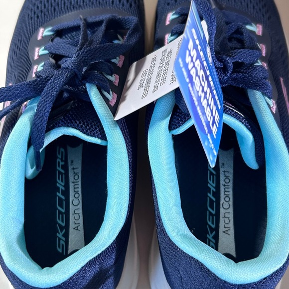 Skechers Arch Comfort Women's Navy Pink Blue Running Shoes Sneakers Size 6 NWT - Picture 9 of 11